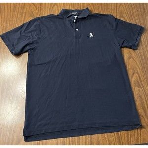 Psycho Bunny Mens Polo Shirt Short Sleeve Pima Cotton Embroidered Blue Sz 8 2XL
